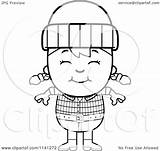 Lumberjack Girl Coloring Happy Clipart Cartoon Outlined Vector Thoman Cory Royalty sketch template