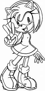 Coloring Amy Rose Finger Two Wecoloringpage Pages sketch template