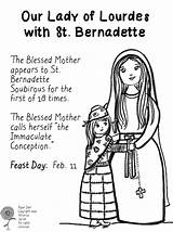 Coloring Lourdes Lady St Printable Bernadette Pages Kids Mary Jesus Therese Click Saints Feast Catholic Mother Color Worksheets Getcolorings Conception sketch template