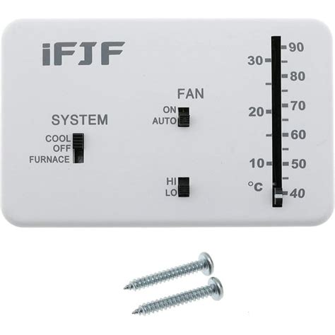 ifjf  rv analog thermostat replacement dometic cooling onlyfurnace polar white solid