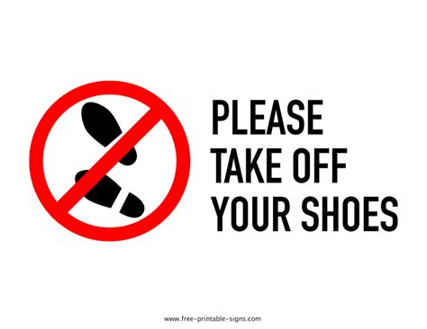 printable     shoes sign  printable signs
