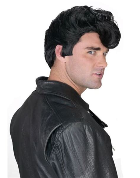 travolta danny grease 50s rockabilly adult black greaser wig ebay