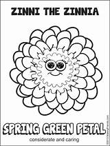 Zinni Petal Petals Scouts Daisies Makingfriends Story Caring Considerate Lupe Girlscout Zinnia Responsible Clip Coloringhome sketch template