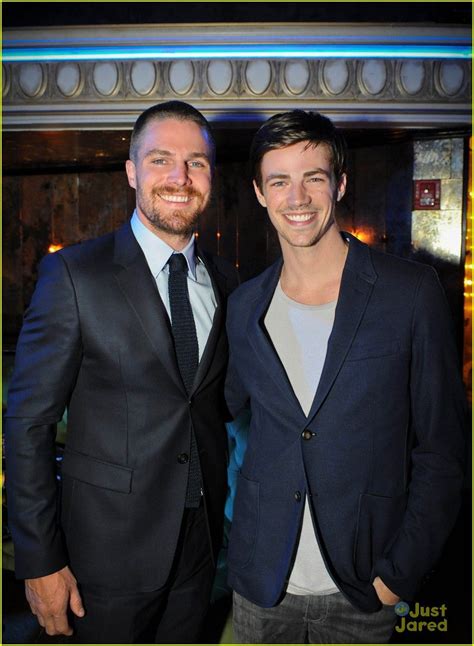 Stephen Amell And Grant Gustin At The Cw Upfront After Party Flash Tv