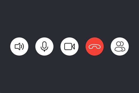 video call buttons icon set