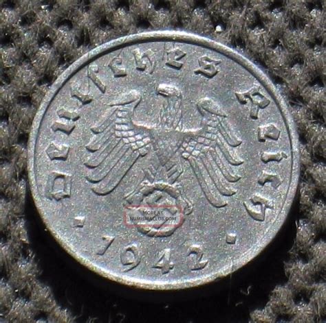 rare coin nazi germany  reichspfennig   berlin swastika world war ii