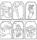 Christmas Visit Kids Tags Primitive Printable sketch template