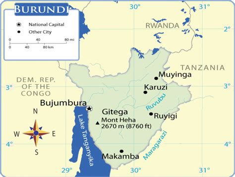 Burundi Map Terrain Area And Outline Maps Of Burundi