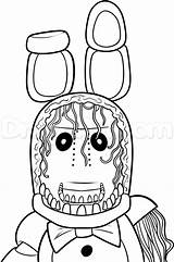 Bonnie Withered Fnaf Freddy Coloriage Naf Character Dragoart Golden sketch template