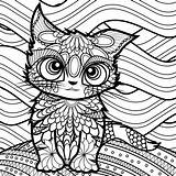 Coloring Adult Pages Kitten Cats Adults Color Dogs Cat Behance Colouring Creative Designs Book Blank Vector Animal Awesome Printable Graphic sketch template