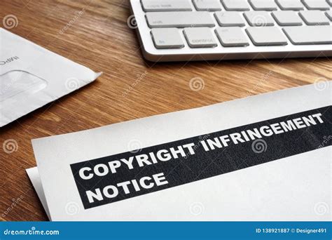 letter  copyright infringement notice stock image image