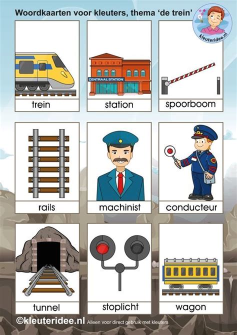 woordkaarten voor kleuters thema de trein kleuterideenl  printable rai de