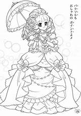 Coloring Anime Pages Manga Girls Kawaii Adults Books Colouring 1000 Force Cute Printable Shojo Glitter Book Coloriage Dress Umbrela Princess sketch template