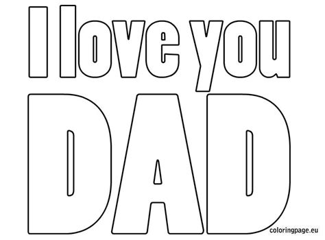 love  dad fathers day coloring page love  dad fathers