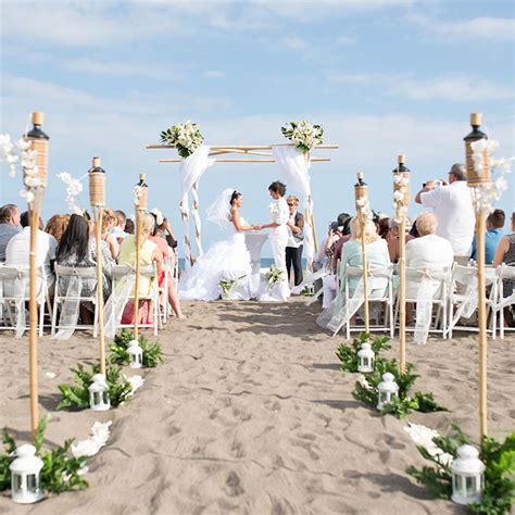 Stunning Same Sex Beach Wedding With Bamboo Set Up In Tenerife