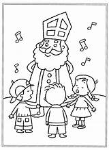 Sinterklaas Kleurplaten Zingen Sint Bezoek Maternelle Uitprinten Fouettard Père Sacos Animaatjes Paard sketch template