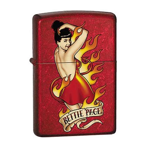 Bettie Page Devil Tattoo Candy Apple Red Zippo Lighter Trevco