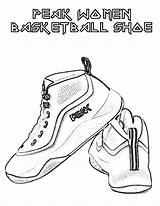 Coloring Pages Basketball Shoe Shoes Girls Durant Kevin Template Wnba Womens Boys Women East Color Clipart Kd Getdrawings Logo Peak sketch template