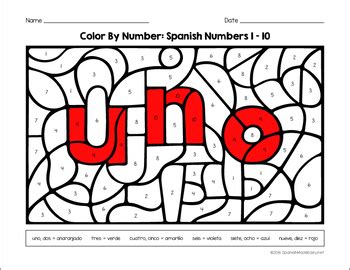 spanish numbers   coloring sheets  spanish  easy tpt