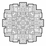 Mandalas Coloring Tesseract Malvorlagen Geometrie Erwachsene sketch template