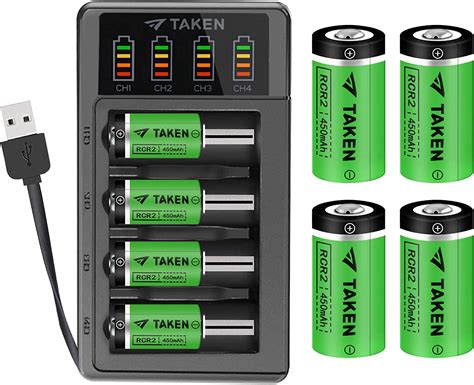 amazoncom cr rechargeable batteries  charger   mah cr battery  pack rcr