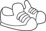 Kids Coloring Clip Sneakers Shoes Clipart Line Sweetclipart sketch template