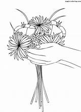 Coloring Pages Bouquets Flower Magic sketch template