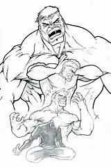 Banner Hulk Into Unfinished Deviantart Bruce Sketch sketch template