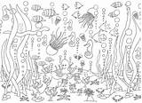 Unterwasserwelt Ausmalbild Ausdrucken Drucken Unterwasser Malvorlagen Malvorlage Sottomarino Korallen Fische Krabbe Oceano Zahlen sketch template