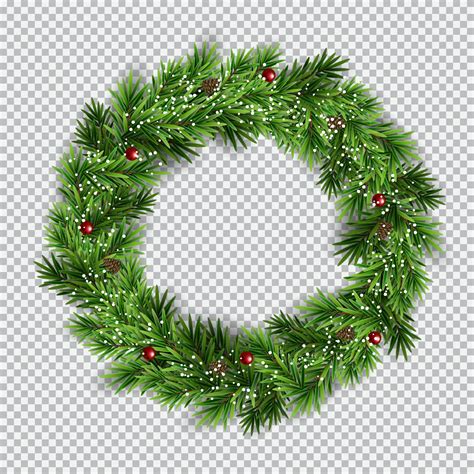 christmas wreath  transparent background vector illustration