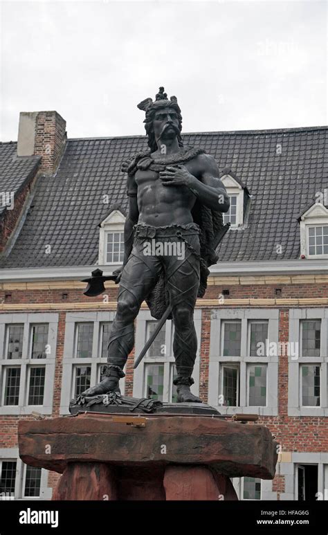 statue  ambiorix  tongeren great market limburg belgium stock photo alamy