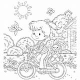 Girl Bicycle Coloring Objects Pages Surfnetkids Color sketch template