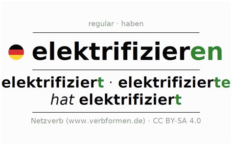 imperfect german elektrifizieren  forms  verb rules examples netzverb dictionary