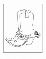 Coloring Spurs Cowboy Boots Pages Rocks Shoes Choose Board sketch template
