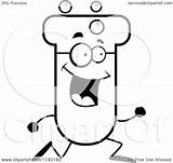 Test Tube Cartoon Running Character Happy Coloring Clipart Thoman Cory Outlined Vector Clipartof sketch template