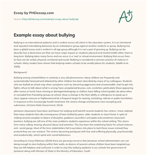 essay  bullying  words phdessaycom