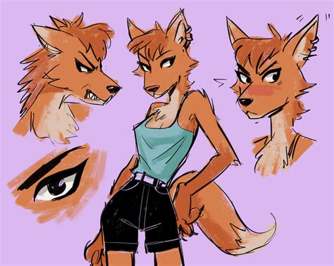 unnamed anthro fox girl sketches  huniemustard  deviantart