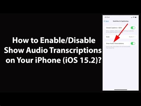 enabledisable show audio transcriptions   iphone ios  youtube
