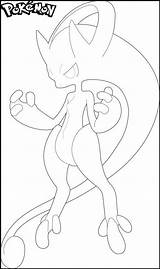 Pokemon Mewtwo Foxy sketch template
