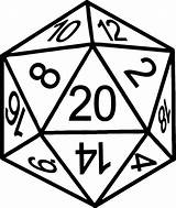 Dice D20 Sided Vectorified sketch template