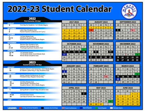 student calendar