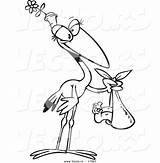Cartoon Baby Stock Coloring Carrying Stork Vector Female Outlined Pages Royalty Color Ron Leishman Resolution High Getdrawings Getcolorings sketch template