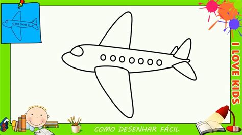 como desenhar um avião facil passo a passo para crianças e
