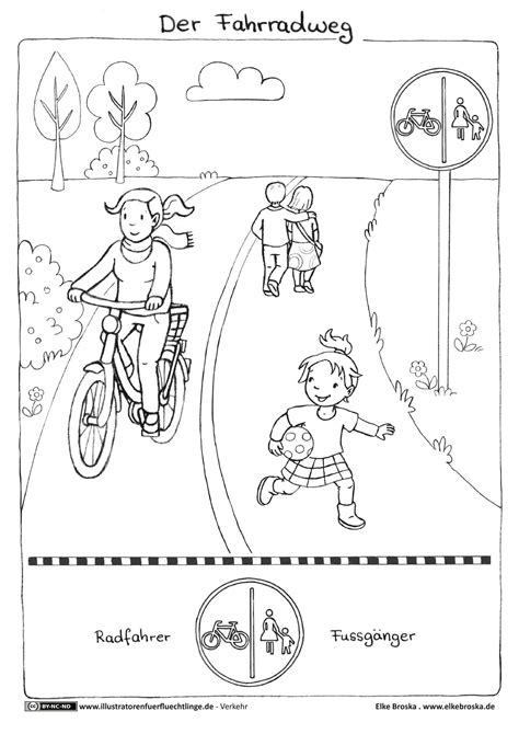 fahrradweg illustratoren fuer fluechtlinge