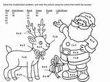Coloring Multiplication Pages Christmas Winter sketch template