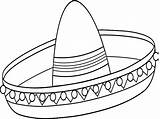 Sombrero Coloring Pages Template Mexican Drawing Sketch Getdrawings sketch template