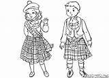 Coloring Colorkid Pages Children Scottish sketch template