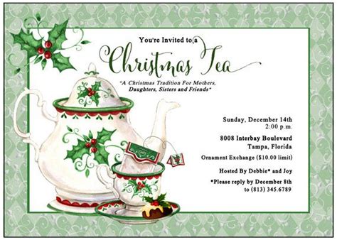 holiday tea invitation christmas tea by