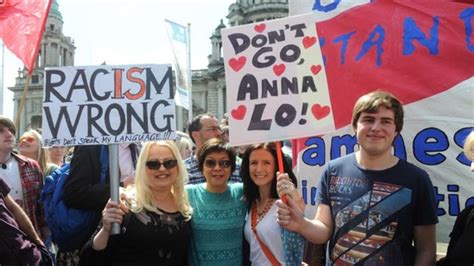 anti racism rallies  place  belfast  derry bbc news