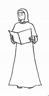 Nonne Buch Malvorlage Ausmalbilder sketch template